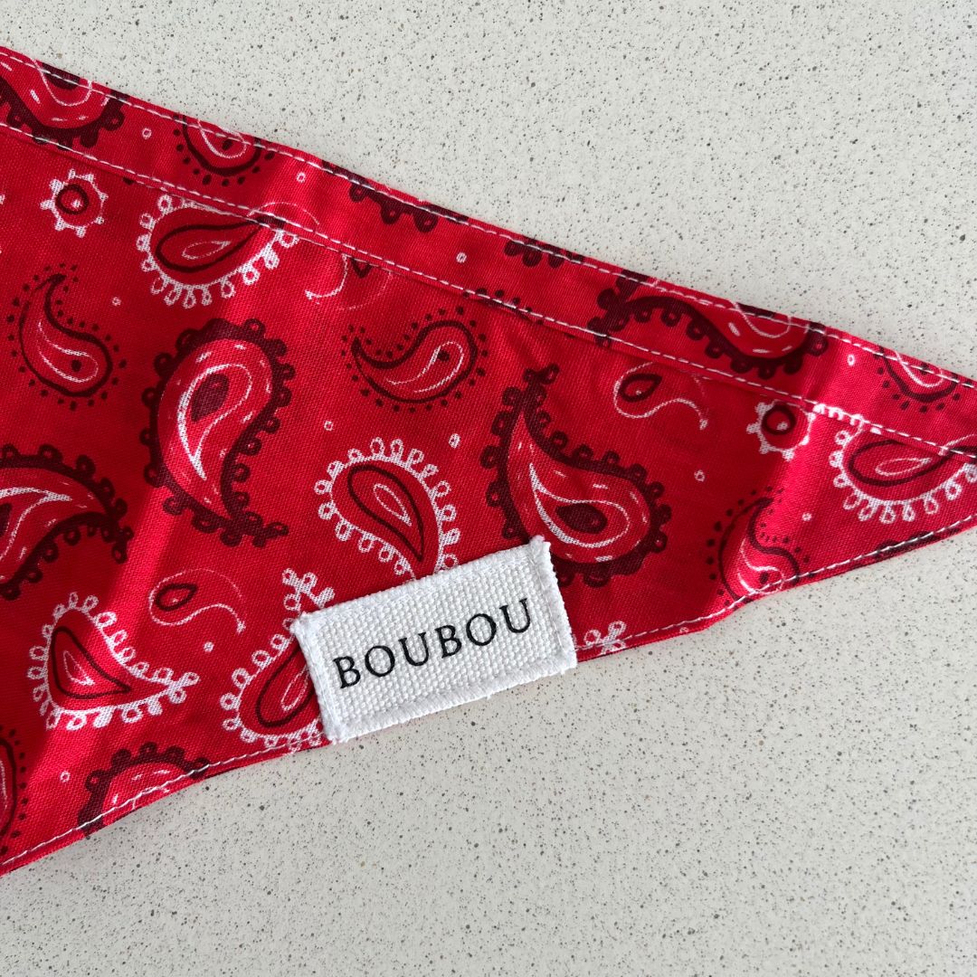 Bandana Motif Cachemire - Rouge