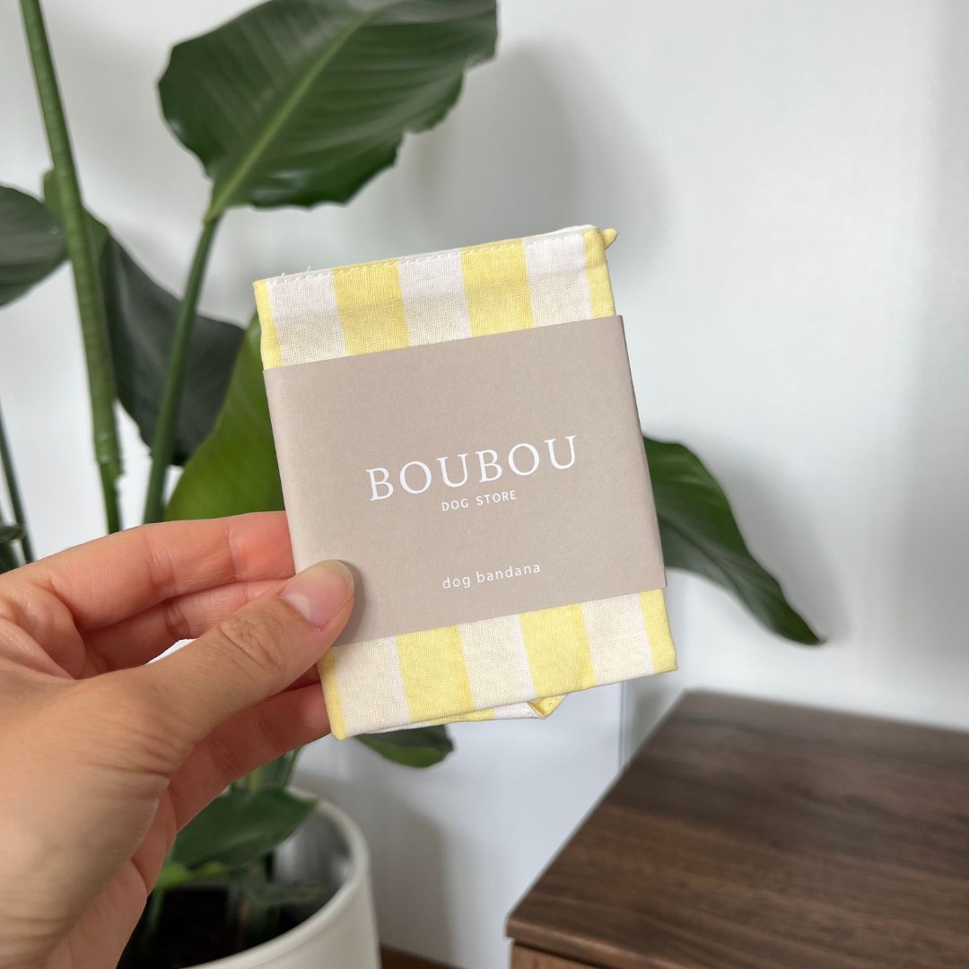 Bandana à rayures - Jaune Beurre