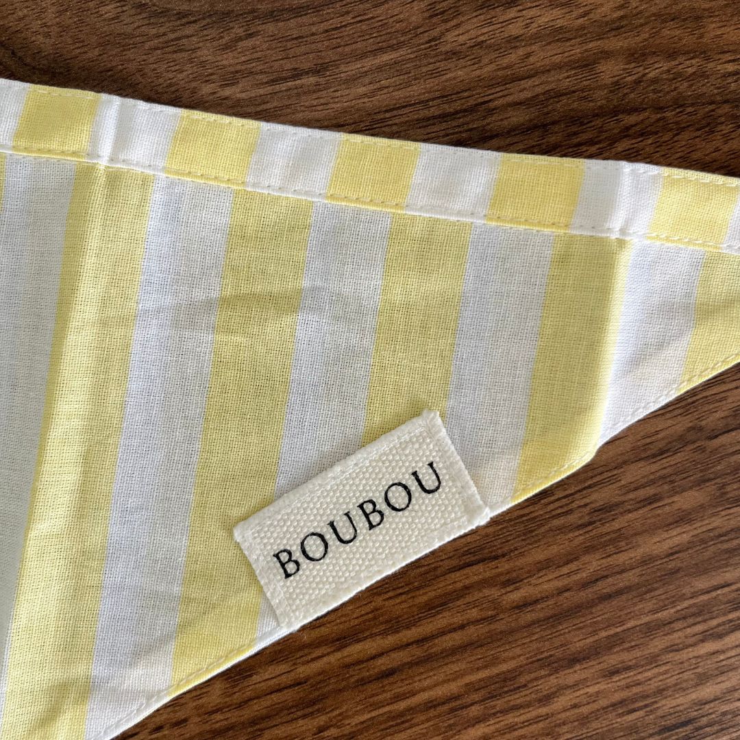 Bandana à rayures - Jaune Beurre