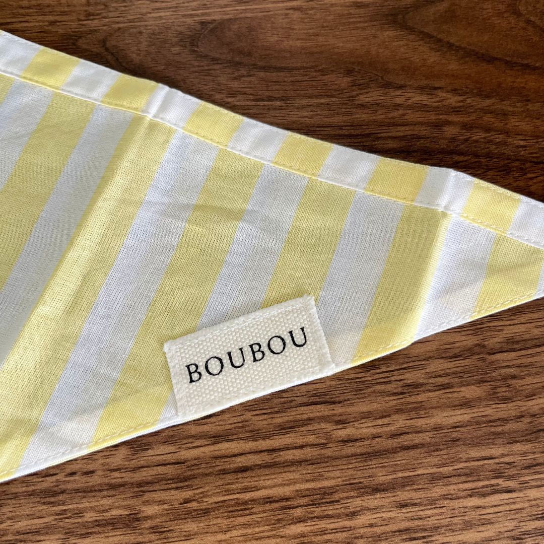 Bandana à rayures - Jaune Beurre