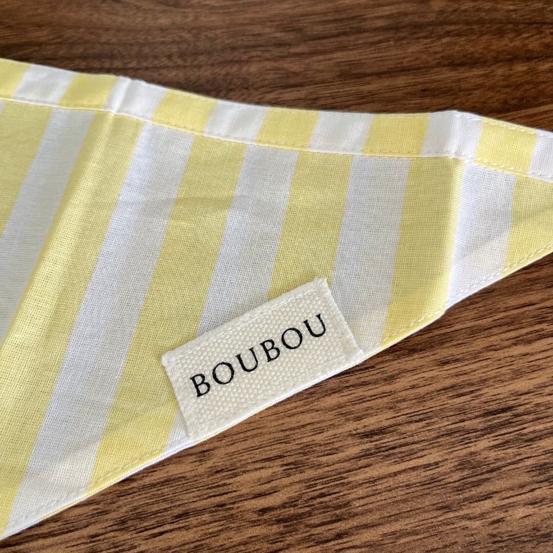 Bandana à rayures - Jaune Beurre