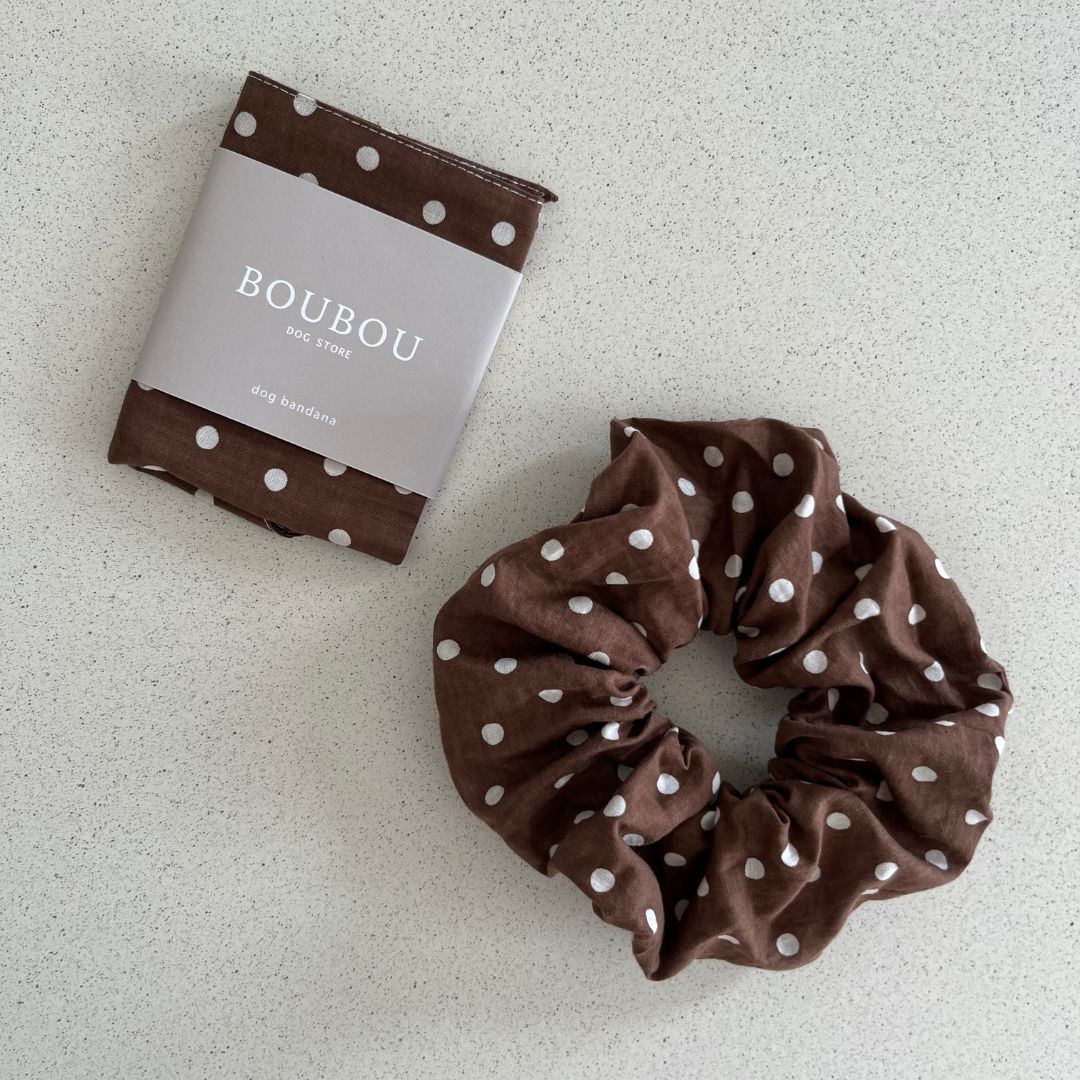 Bandana à pois - Chocolat