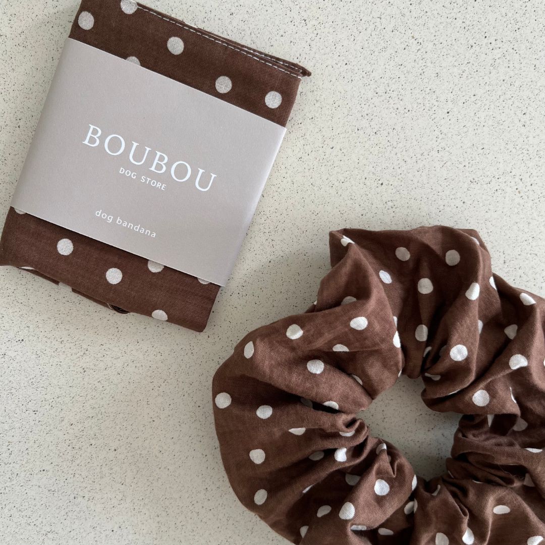 Bandana à pois - Chocolat