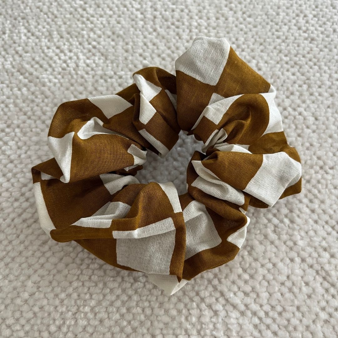 Chouchou cheveux - Damier Cacao
