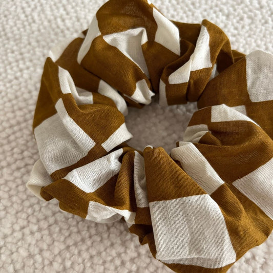 Chouchou cheveux - Damier Cacao