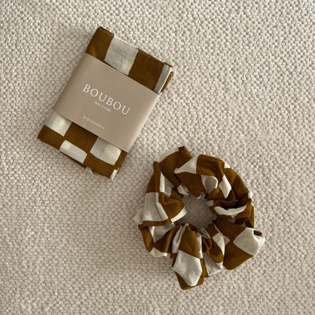 Chouchou cheveux - Damier Cacao