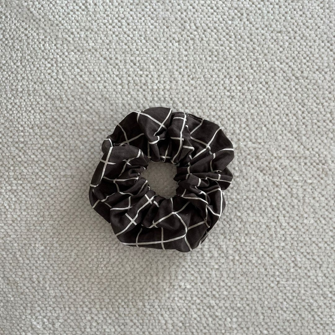 Chouchou cheveux - Carreaux Marron
