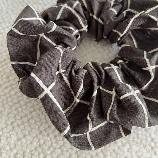 Chouchou cheveux - Carreaux Marron