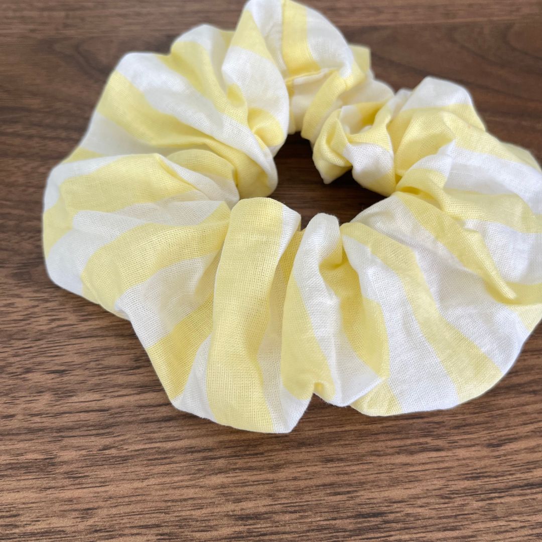 Chouchou cheveux - Rayures Jaune Beurre