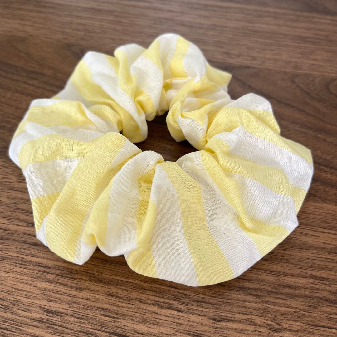 Chouchou cheveux - Rayures Jaune Beurre