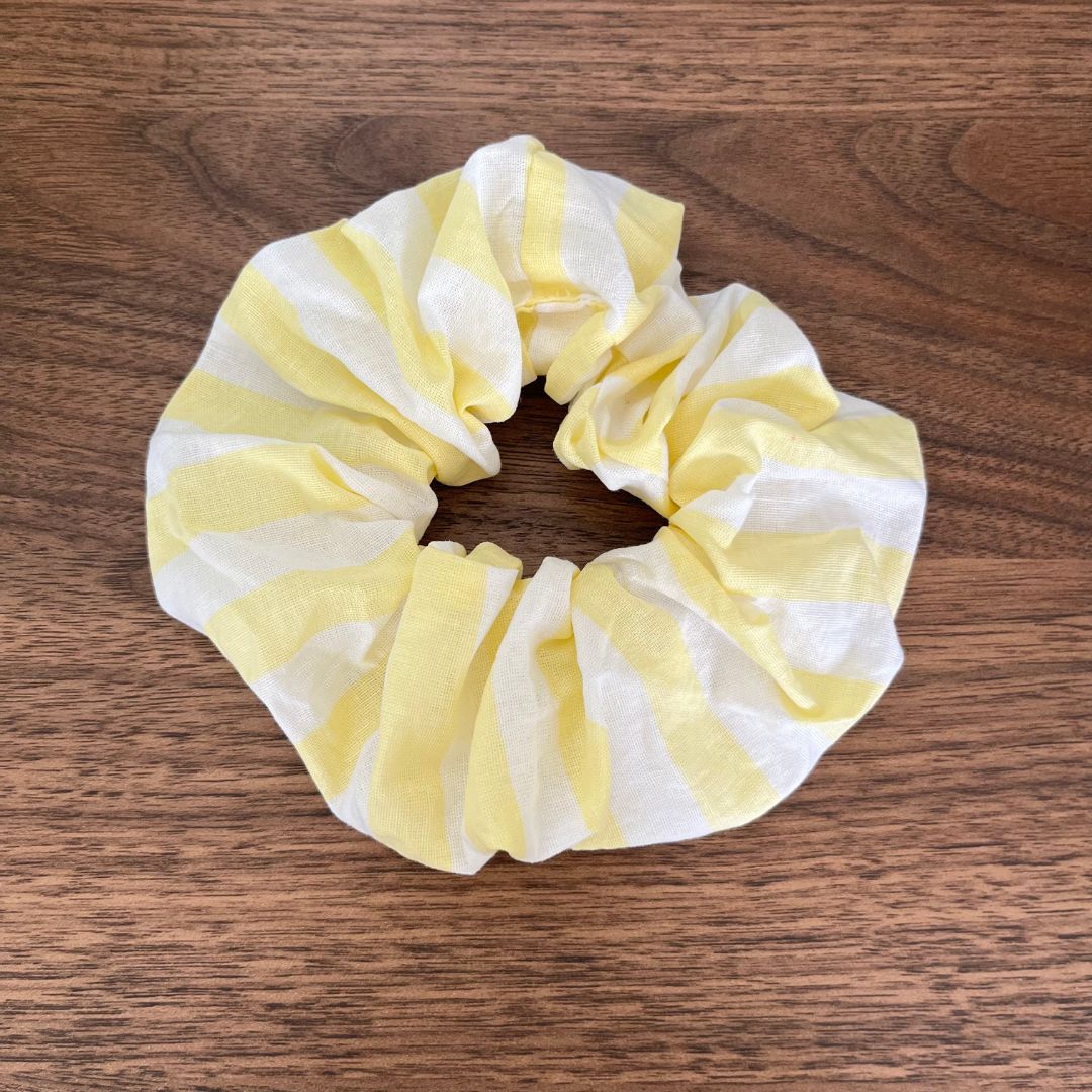 Chouchou cheveux - Rayures Jaune Beurre