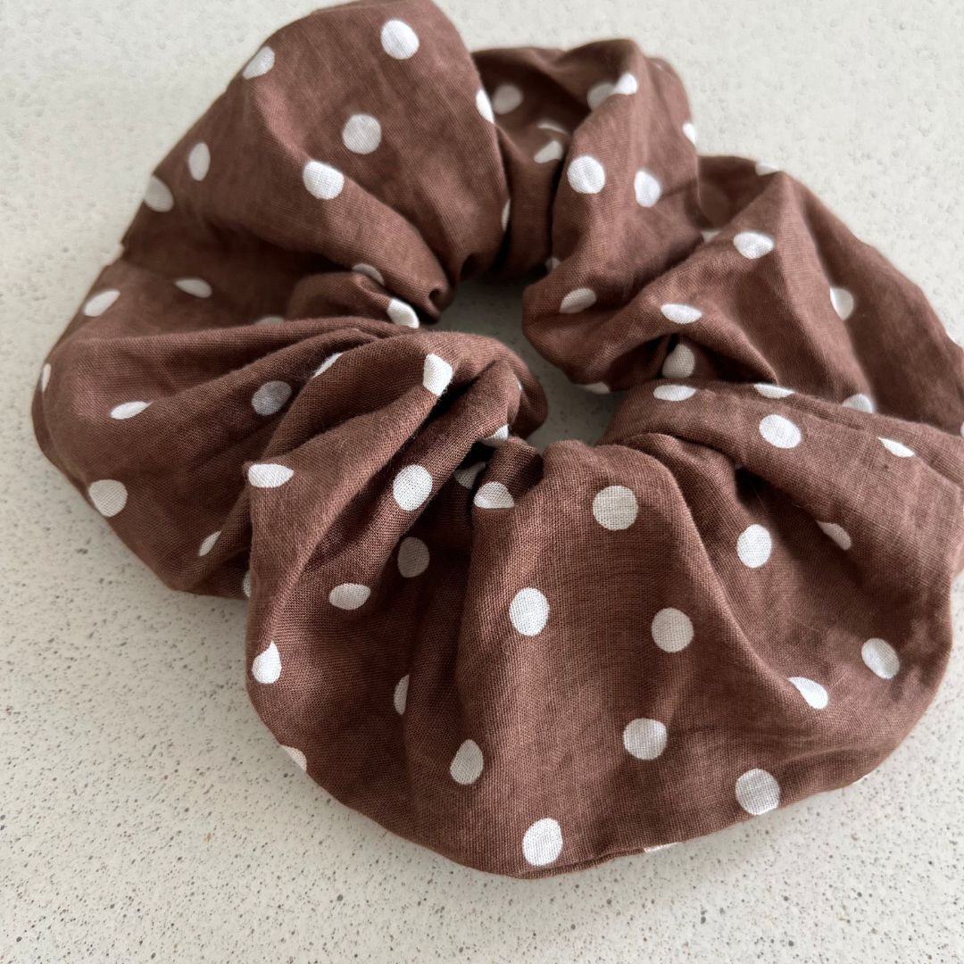 Chouchou cheveux - Pois Chocolat