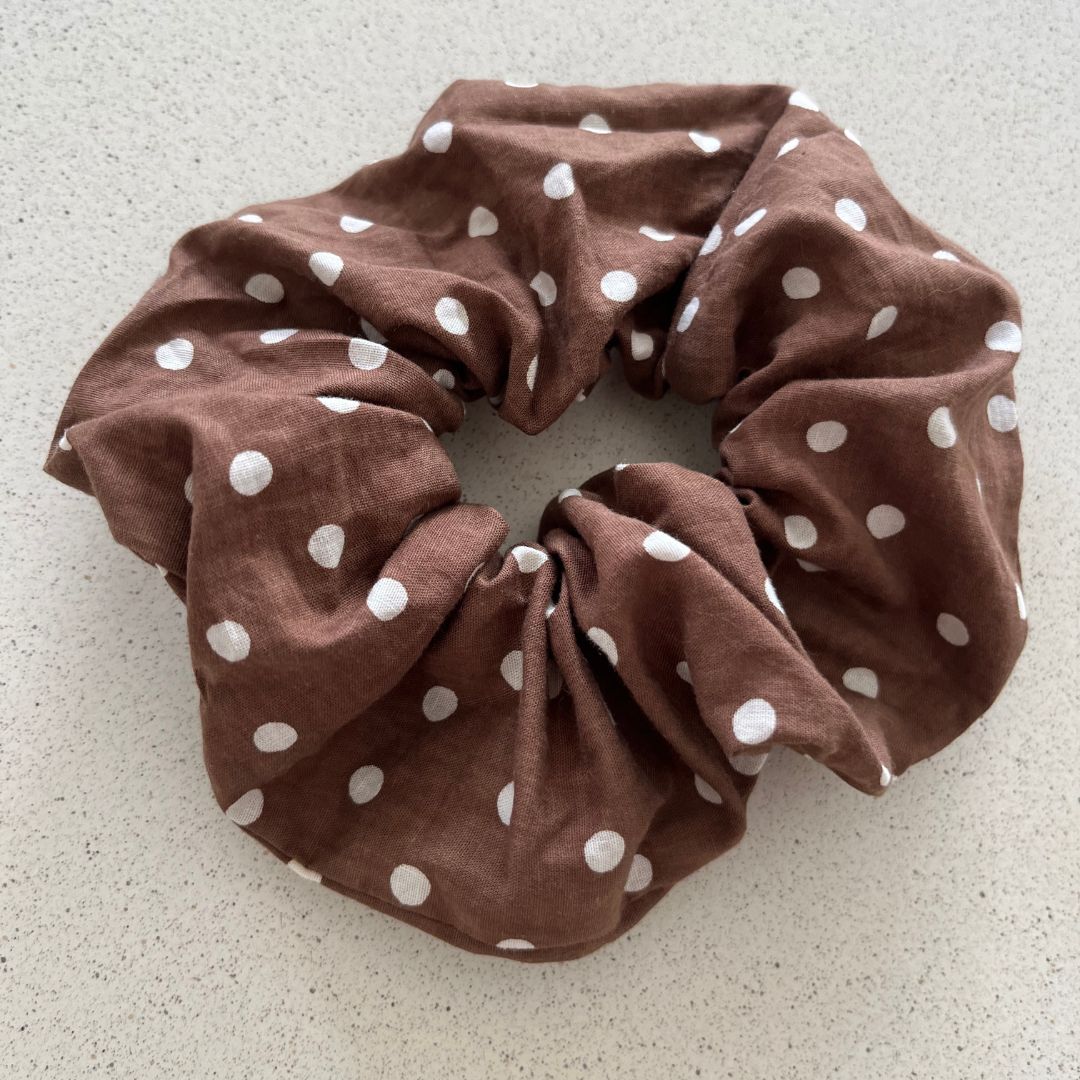 Chouchou cheveux - Pois Chocolat