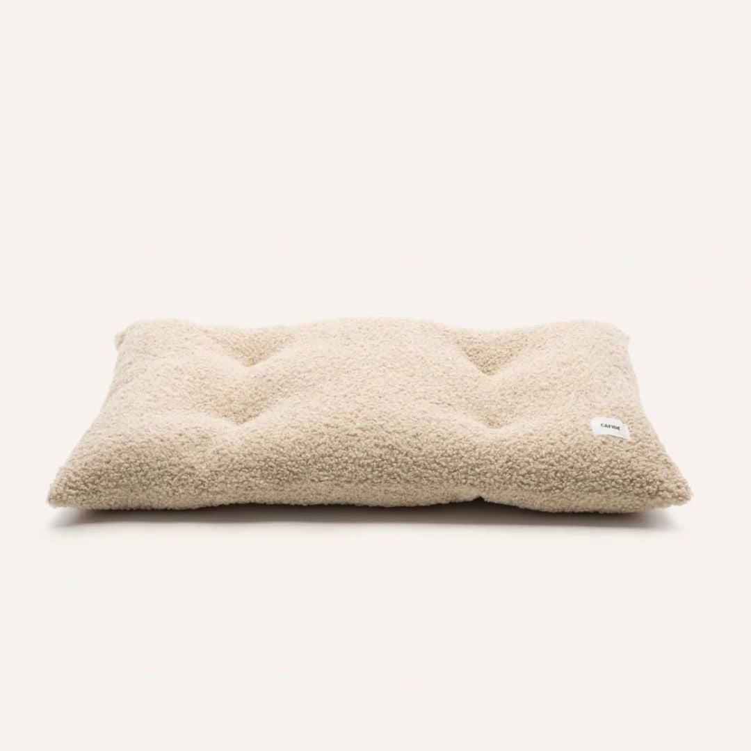 Coussin de lit en bouclette beige - Bela (PRÉCOMMANDE)
