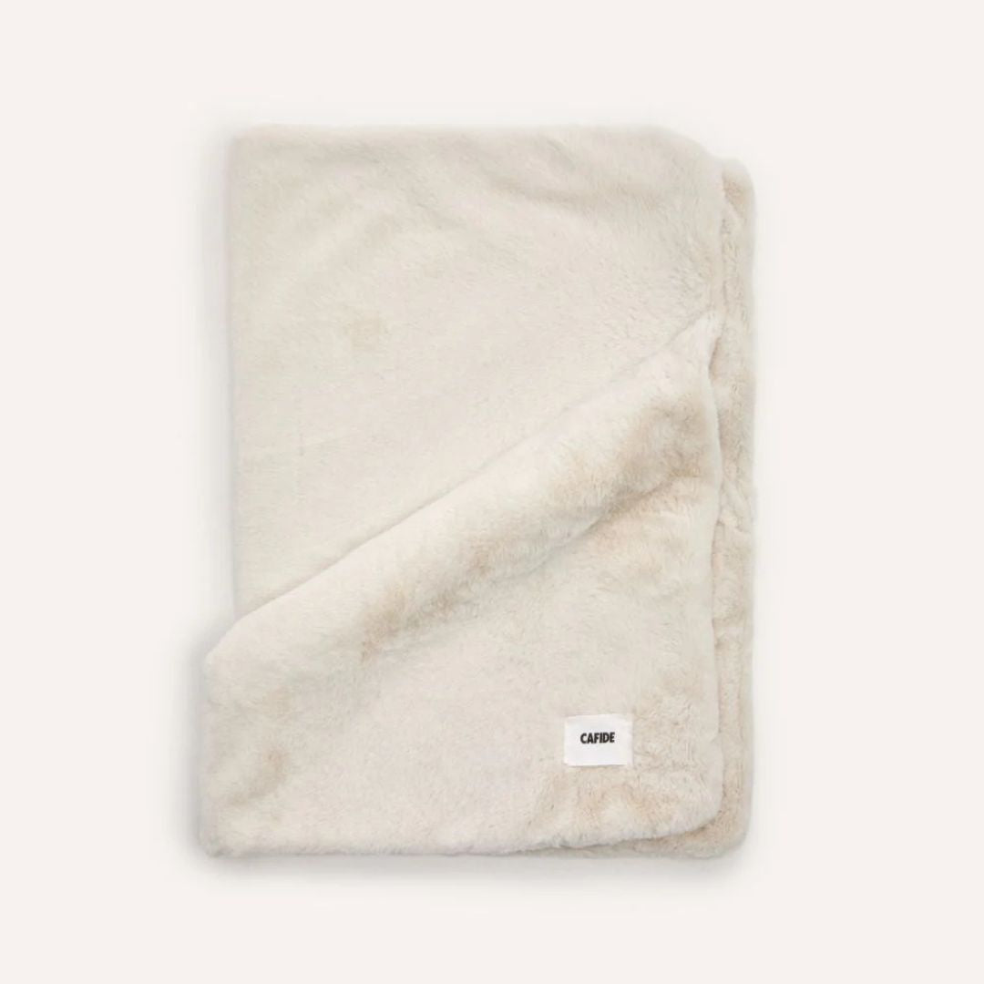 Couverture fourrure beige clair - Toia