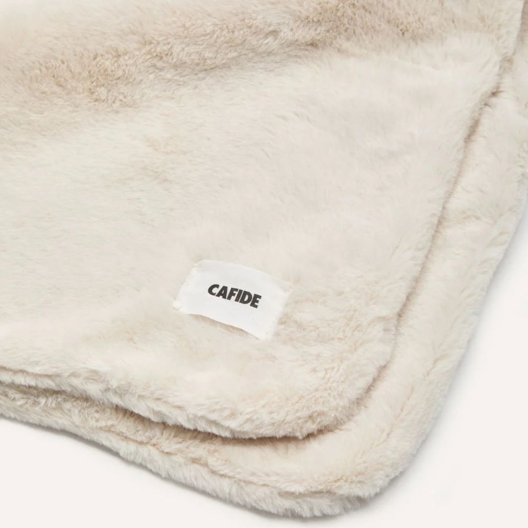 Couverture fourrure beige clair - Toia