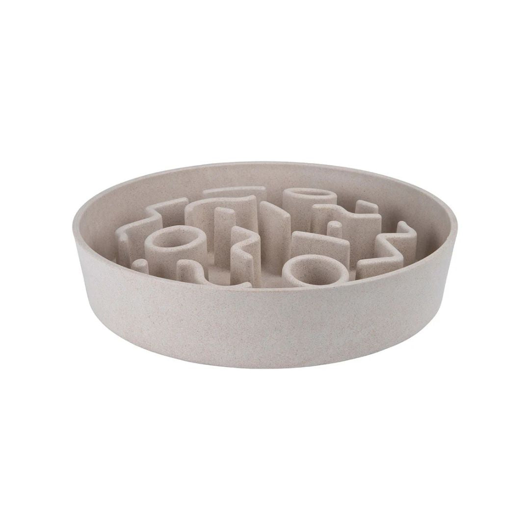 Gamelle anti-glouton en bambou - Beige