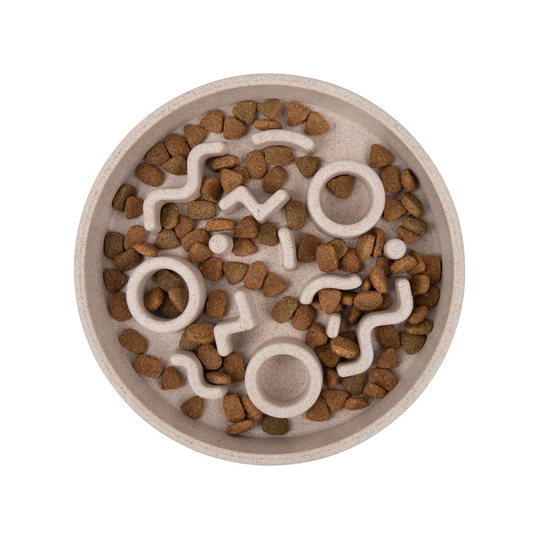 Gamelle anti-glouton en bambou - Beige