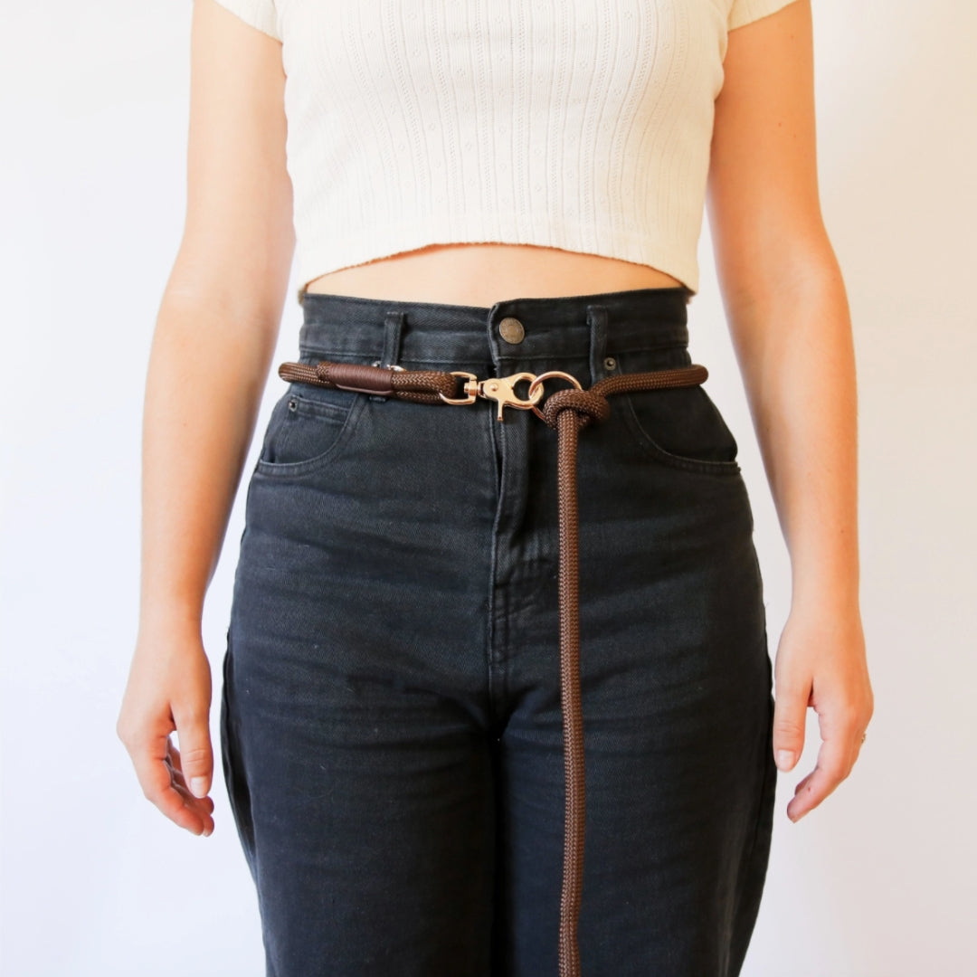 Laisse mains libres en nylon - Brown