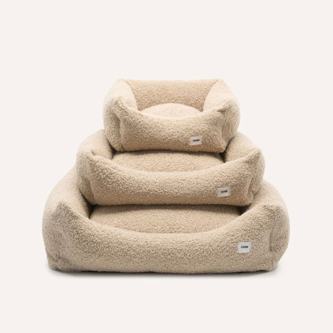 Panier en bouclette beige - Snozy