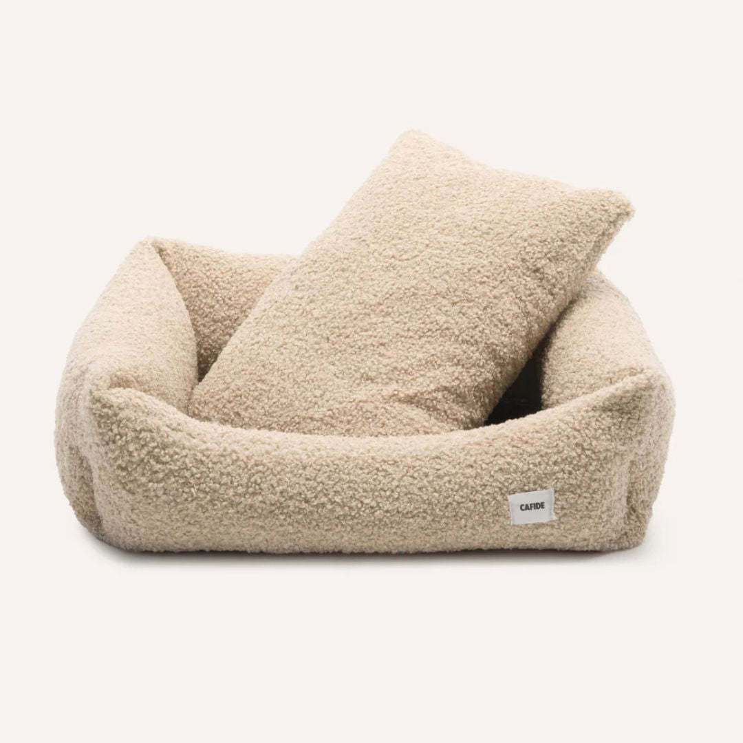 Panier en bouclette beige - Snozy